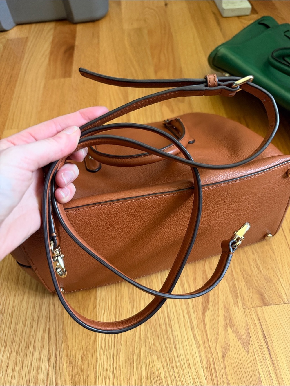 kate spade Cognac Pebbled Leather Dome Satchel - Picture 5 of 7